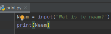 code input gebruiker